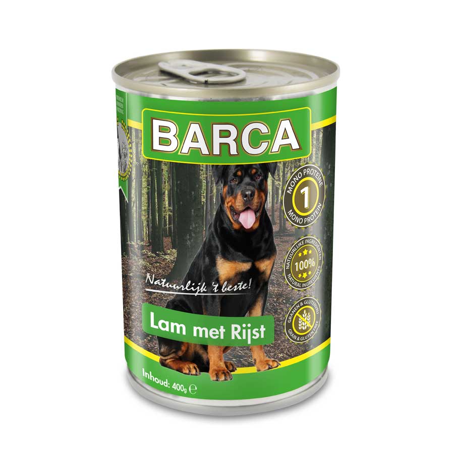 Premium Blikvoer Lam en Rijst - Voeding honden Duffel - barcapremium.be